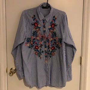 ZARA FLORAL BUTTON DOWN
